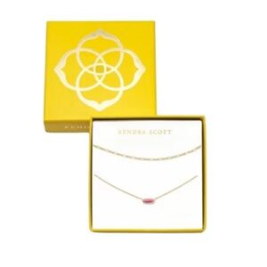 Kendra Scott Emma 2pc Raspberry Sorbet Magnesite Gold Plated Necklace Set